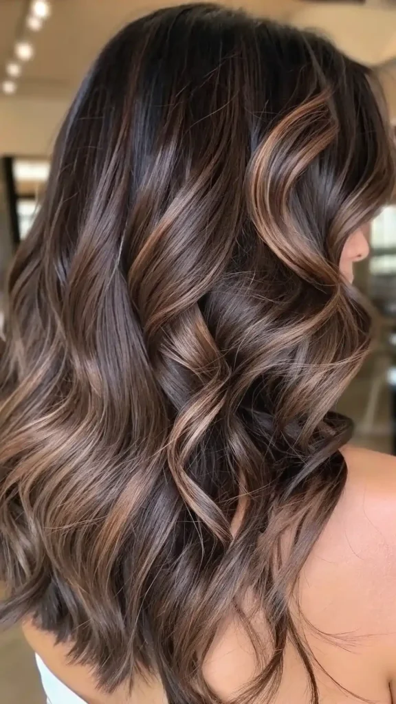Brunette with mocha highlights (2)