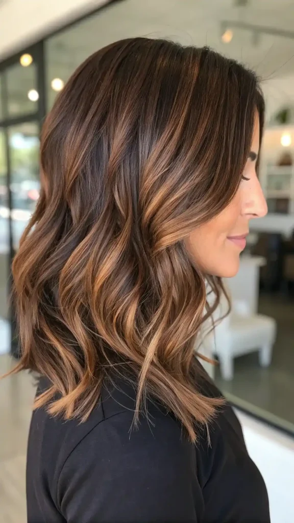 Brunette with mocha highlights (3)