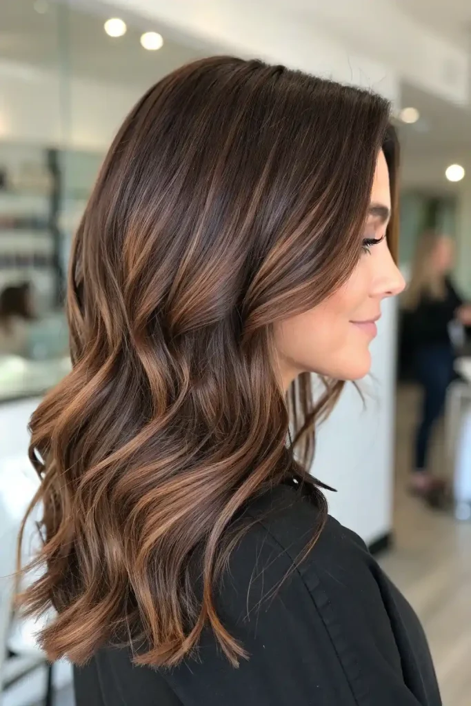 Deep Chocolate Brown Hair with Highlights (11)