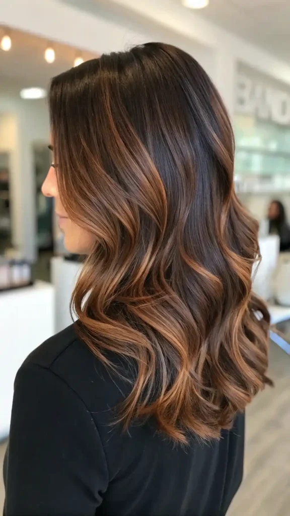 Deep Chocolate Brown Hair with Highlights (6)