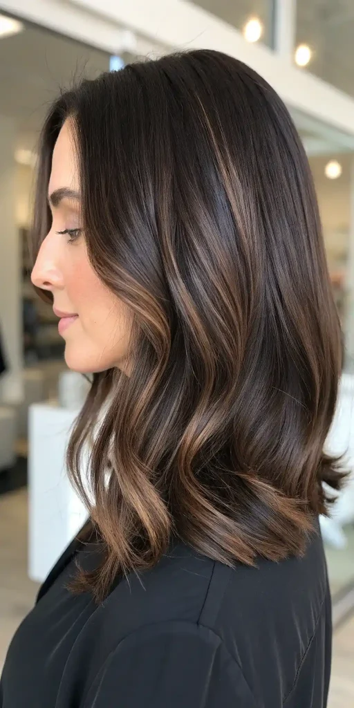 Deep Chocolate Brown Hair with Highlights (7)