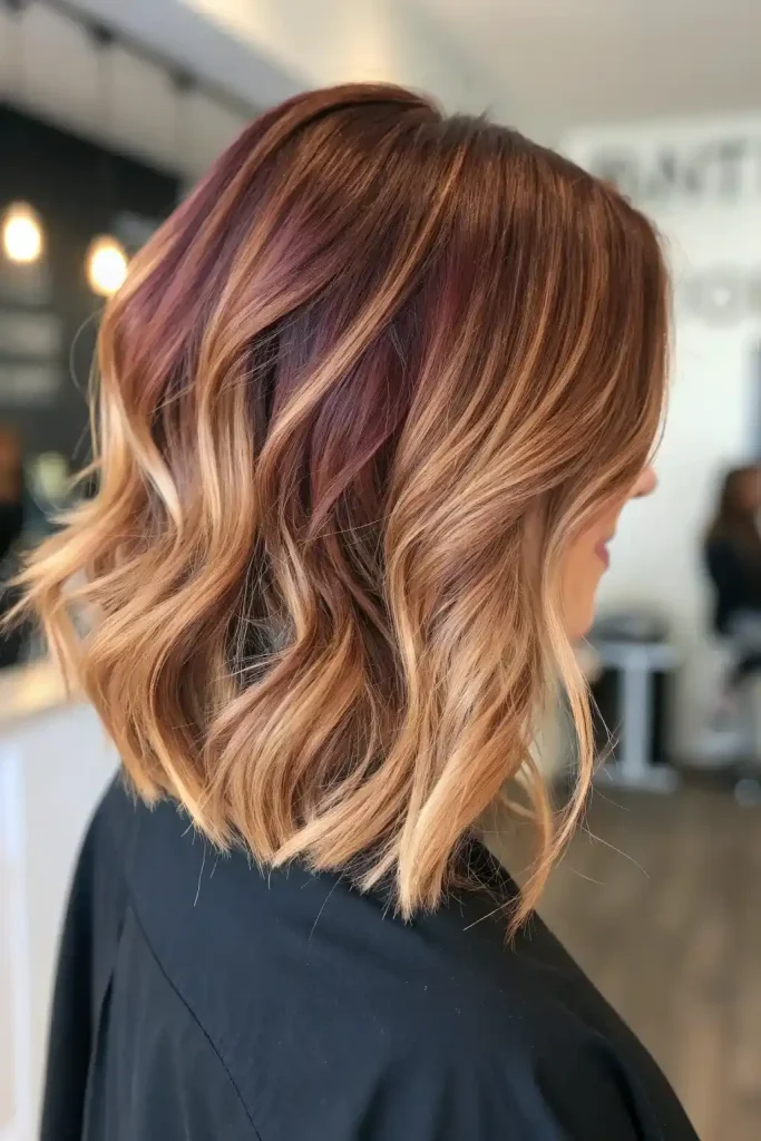 Reddish Brown Hair With Highlights Caramel Red (9)