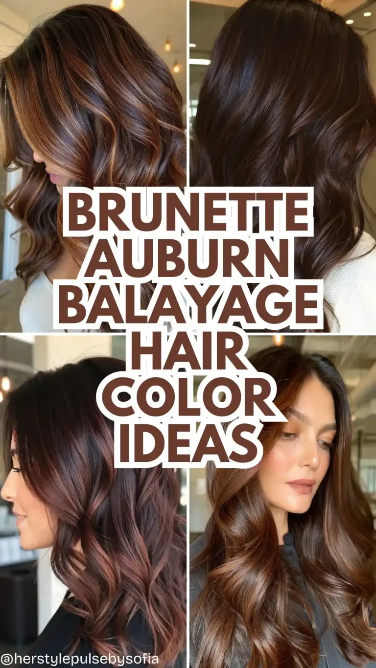 brunette auburn balayage hair color ideas