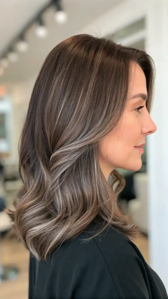 medium brown hair with silver highlights (6)