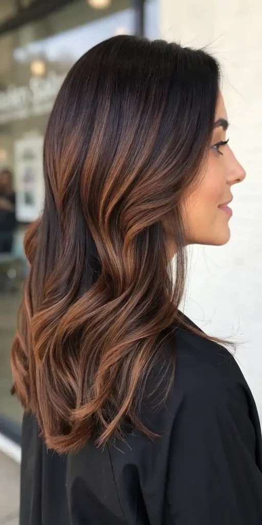 Dark brown hair with darker highlights (12)