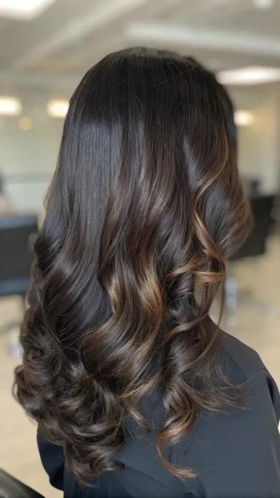 Dark brown hair with darker highlights (2)