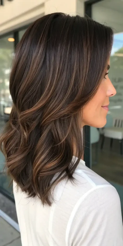 Dark brown hair with darker highlights (5)