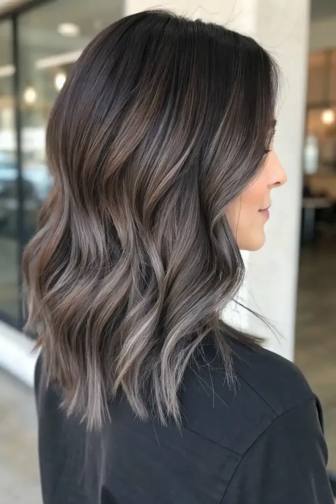 Dark brown hair with darker highlights (8)